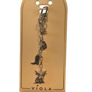 Silver Western Charm Keychain